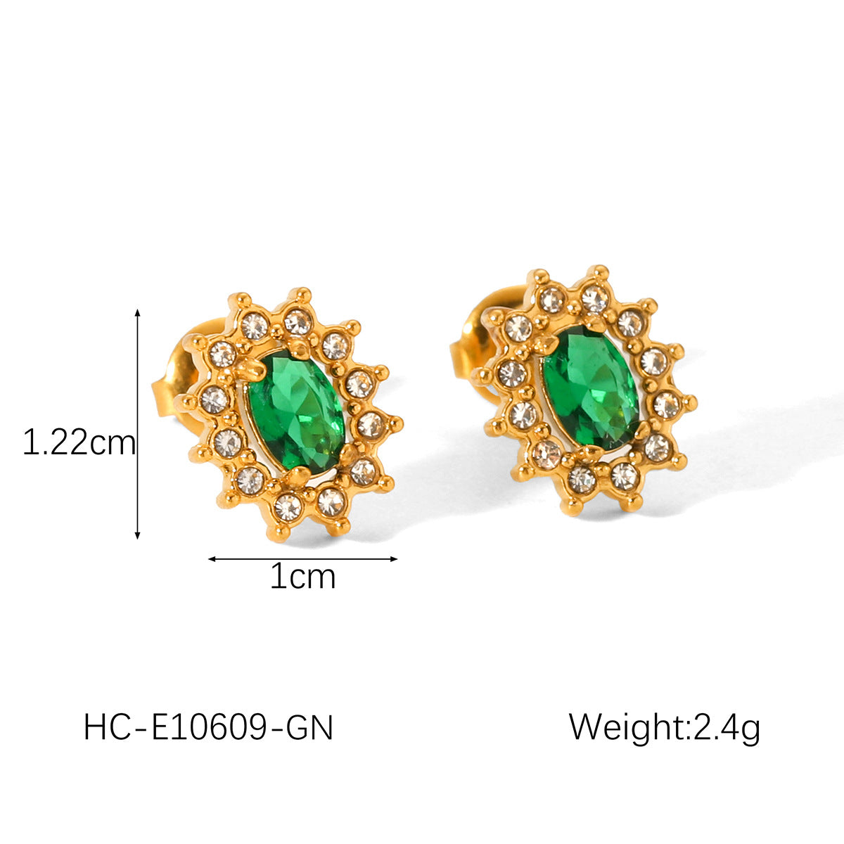 Light Luxury High-end Sunflower Inlaid Zircon Earrings Stainless Steel Earrings for Women 18k Gold Titanium Steel Earrings
