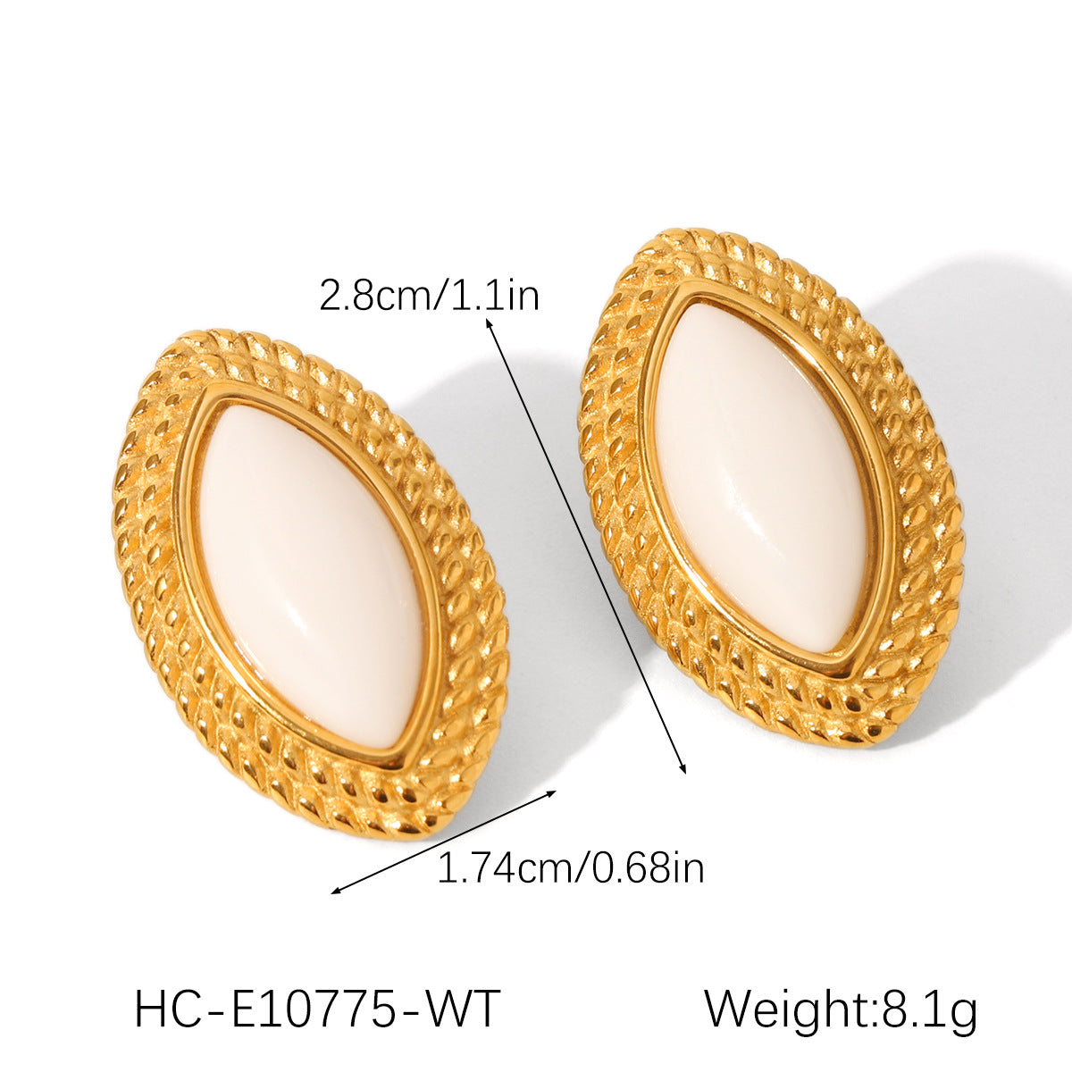 Stainless Steel 18K Gold-plated Earrings with Fried Dough Twists Pattern, Flower Design, and Pearl Accents for Women, Non-fading Titanium Steel Earrings