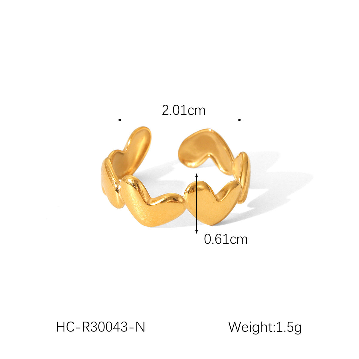 Wind Explosion Titanium Steel Non-fading Ring 18K Gold Stainless Steel Open Ring Women's Fashionable and Versatile Ring