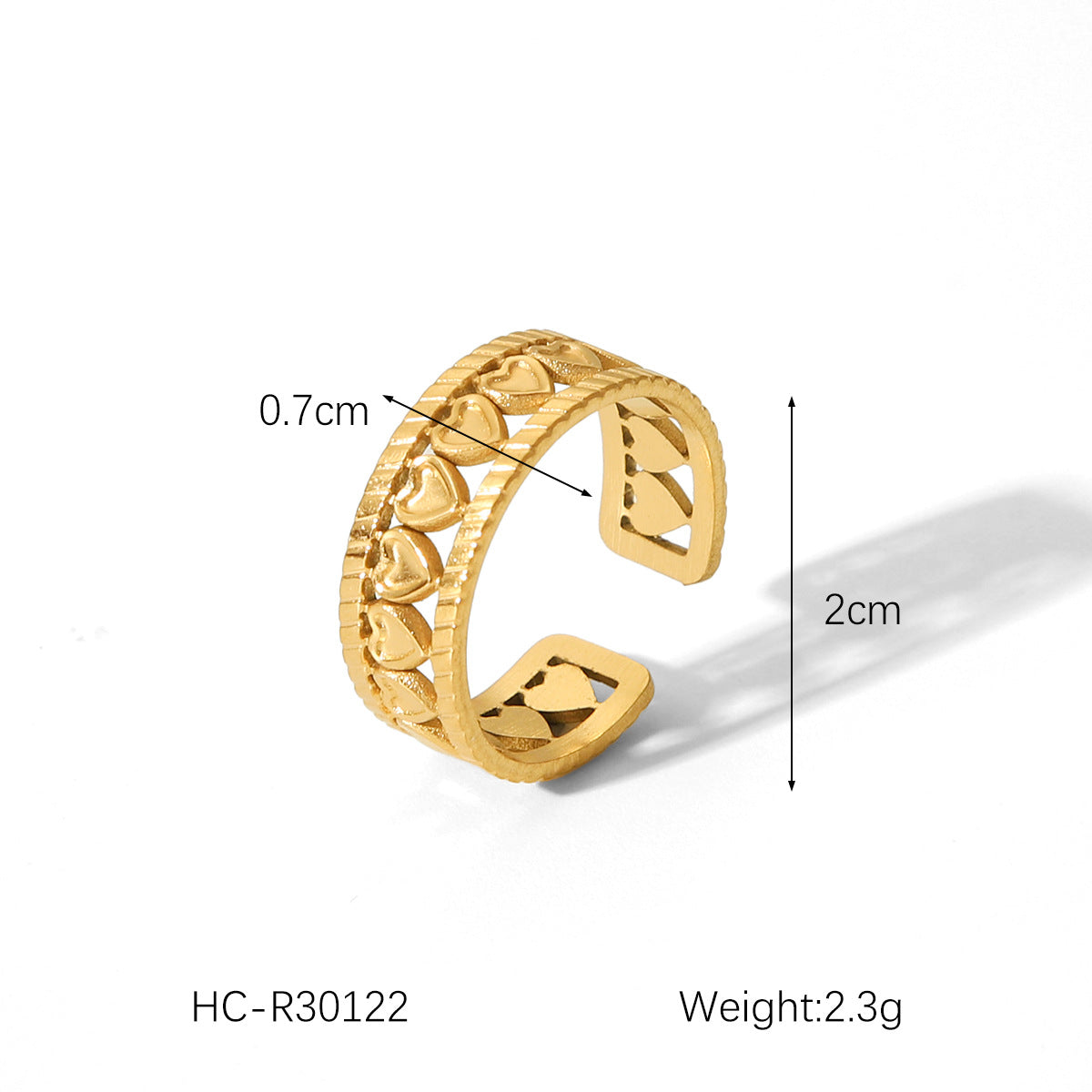 High-end 18K Gold Stainless Steel Open Ring Female Non-fading Ring Titanium Steel Jewelry