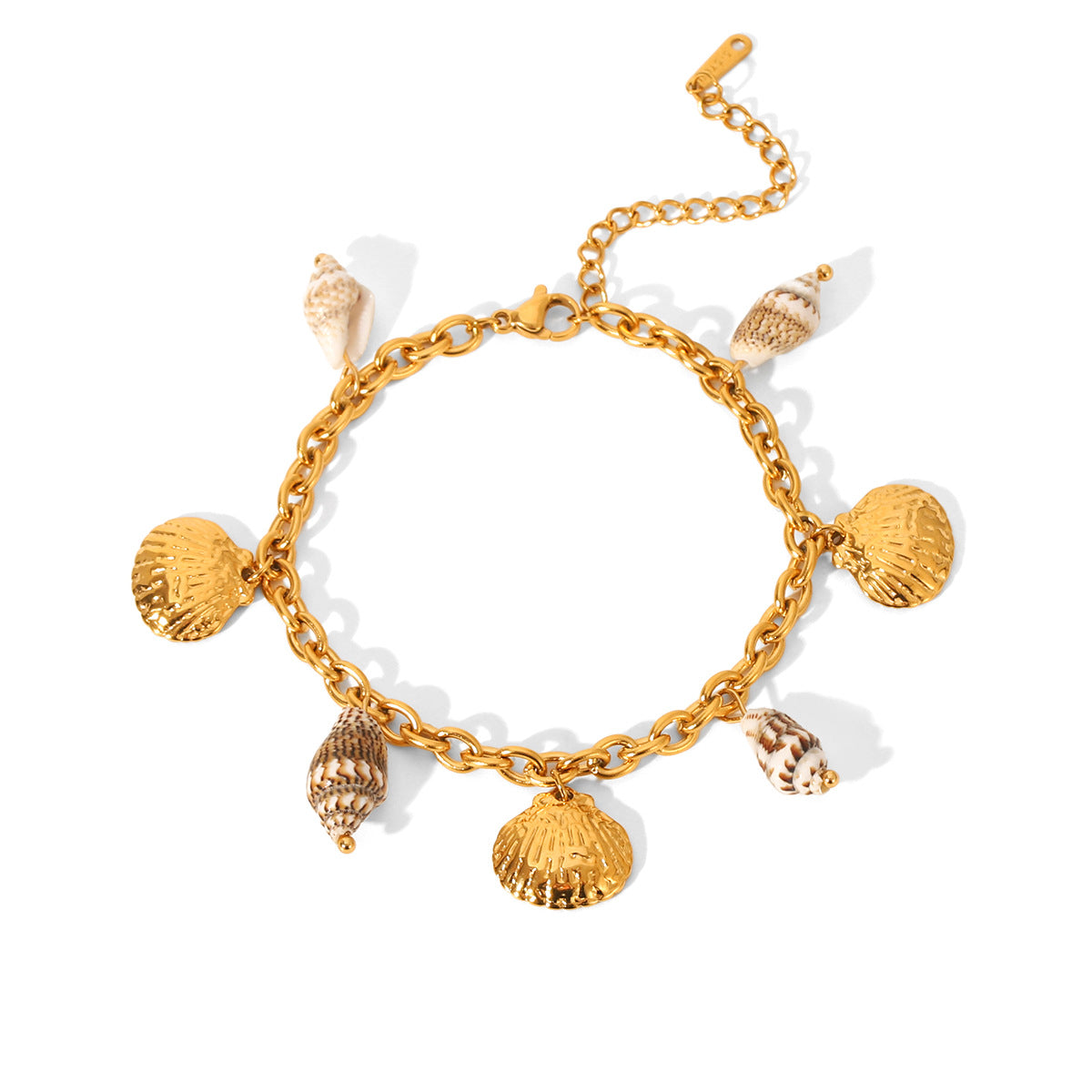 Seaside Vacation Style Jewelry, Stainless Steel Bracelet, Versatile and Light Luxury Titanium Steel Jewelry, Shell Bracelet