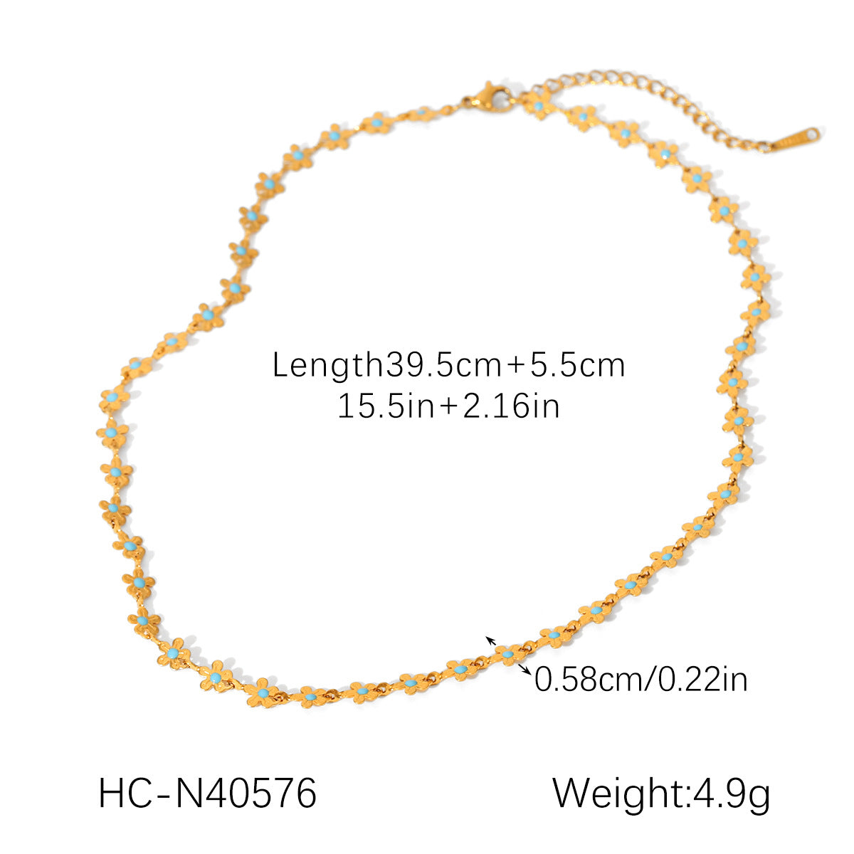 18K Gold Stainless Steel Flower Drop Necklace Design, Titanium Steel Bracelet, Non-fading Jewelry