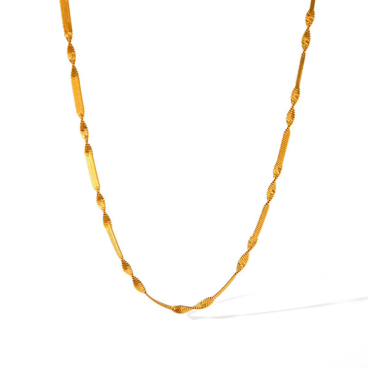 18K Gold-plated Stainless Steel Snake Bone Chain Necklace for Women, Non-fading Titanium Steel Clavicle Chain