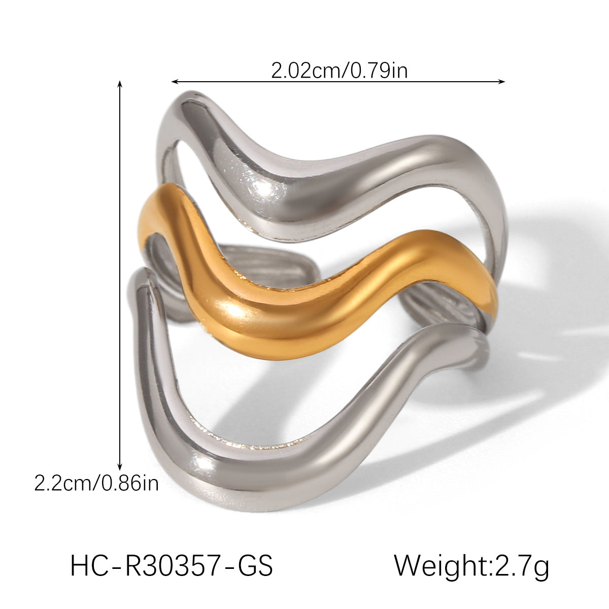 Color-blocked Ring Made of Titanium Steel, Non-fading, Niche Design, Stainless Steel Band, Simple and Versatile Jewelry
