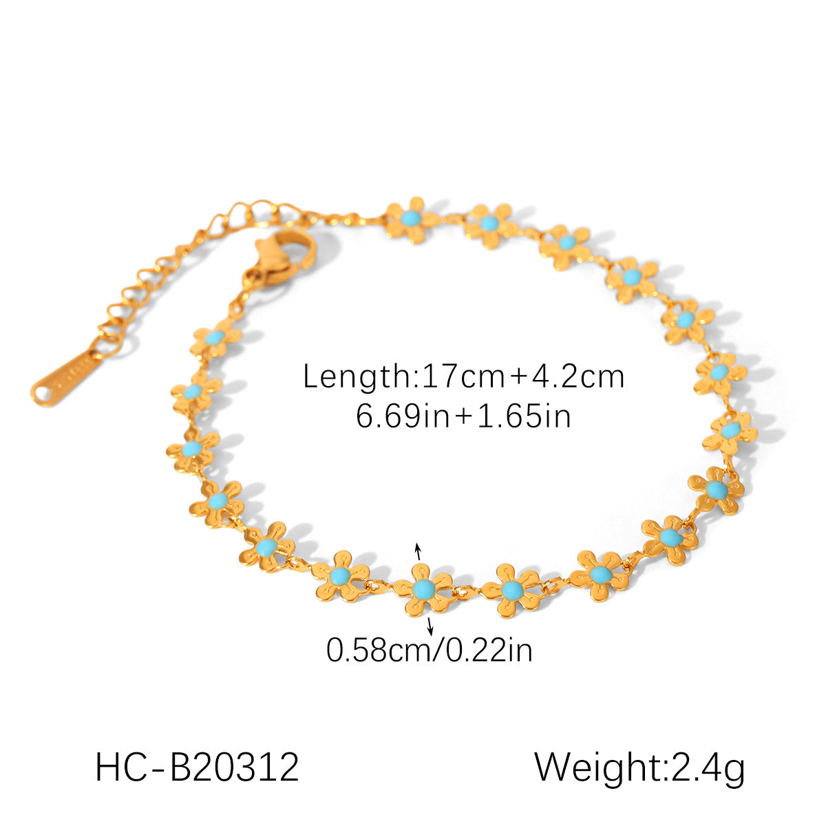 18K Gold Stainless Steel Flower Drop Necklace Design, Titanium Steel Bracelet, Non-fading Jewelry