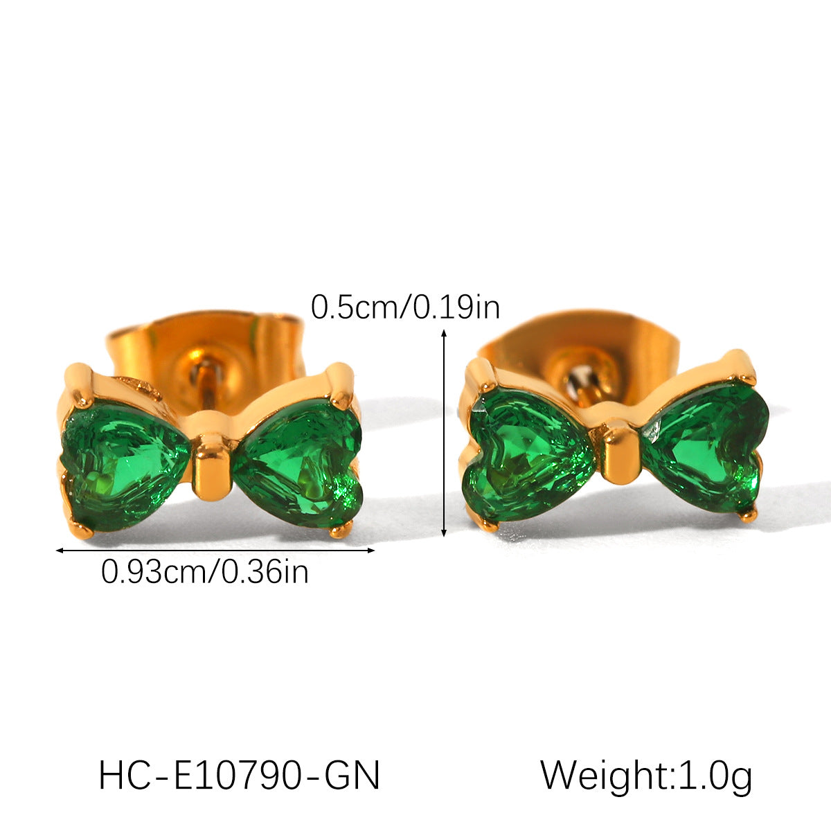INS-style Stainless Steel Bowknot Earrings with Zircon Studs for Women, Non-fading Titanium Steel, 18K Gold-plated Earrings