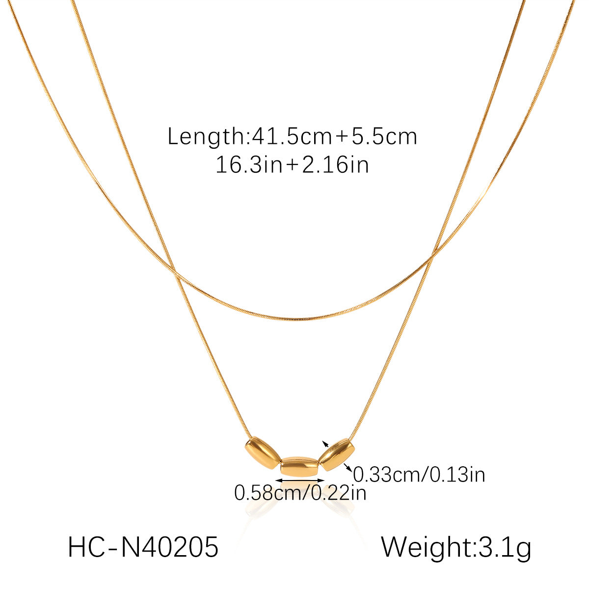 Light Luxury 18K Gold-plated Necklace with Multi-layer Stainless Steel, High-end Necklace, Non-fading Titanium Steel Jewelry