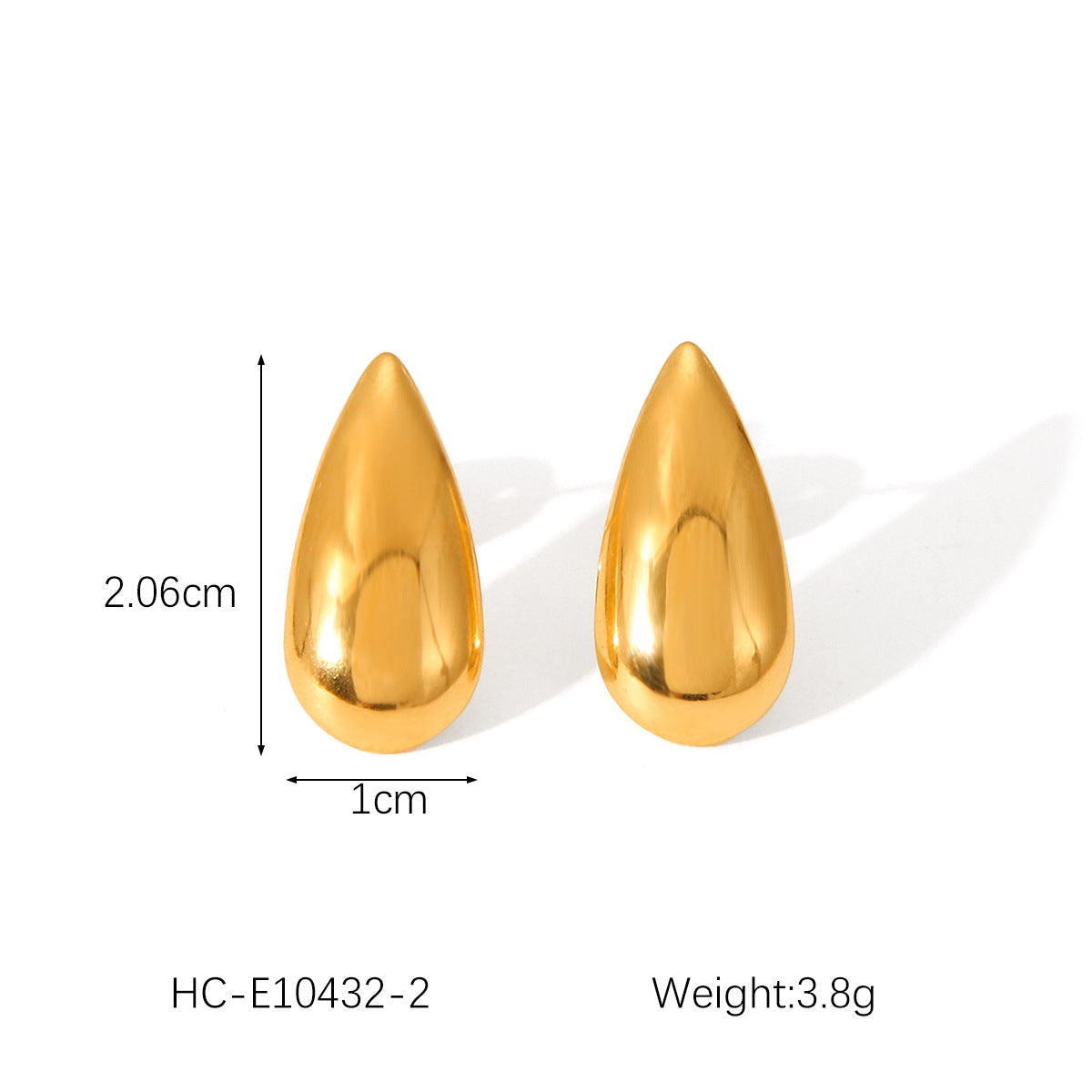Fashionable and Personalized 18K Gold-plated Earrings, Stainless Steel Water Drop Earrings, Women's Ins-inspired High-end Earrings and Ear Jewelry