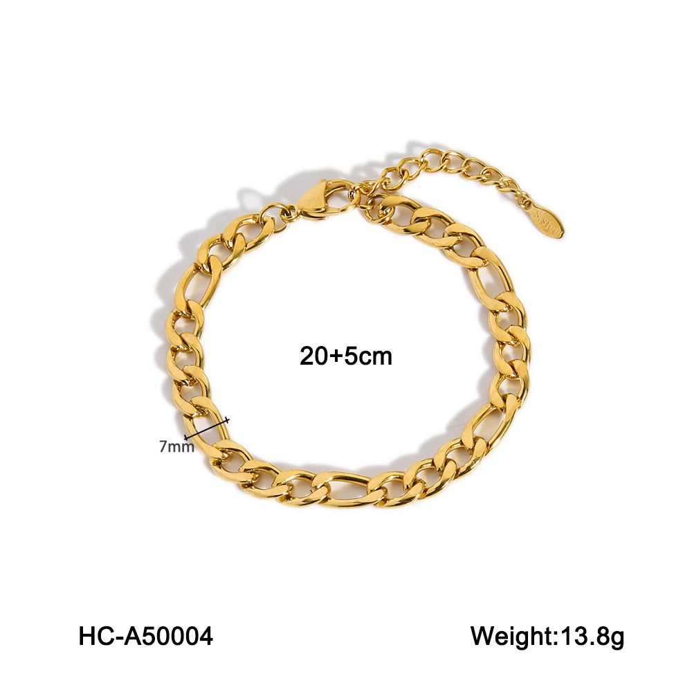 Ins-style Natural Freshwater Pearl Anklet, Stainless Steel Figaro Chain, 18K Gold-plated Anklet, Titanium Steel, Non-fading