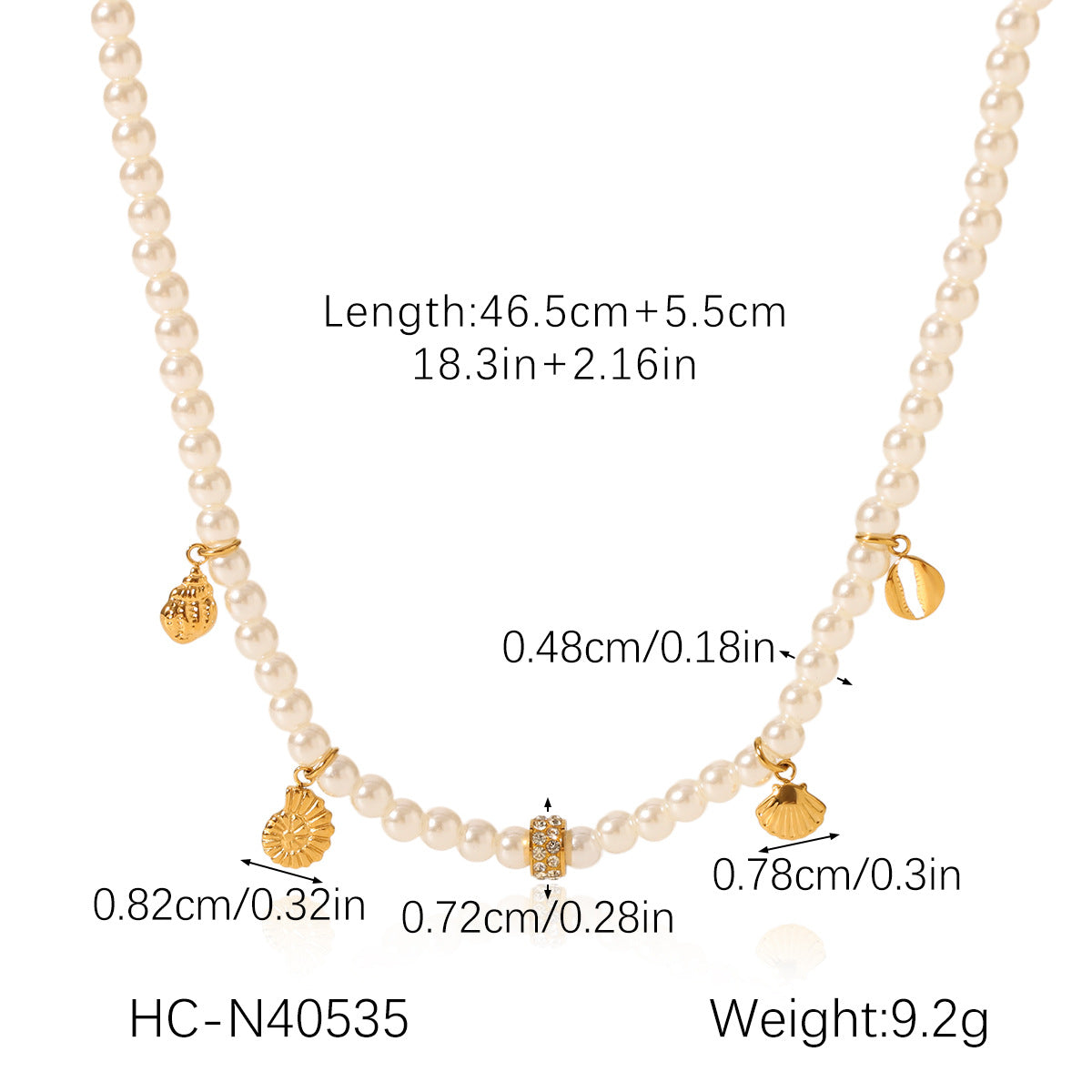 Stainless Steel Oceanic Elements Shell Starfish Pearl Necklace for Women, Niche Design, High-end Feel, Collar Chain Necklace Accessory