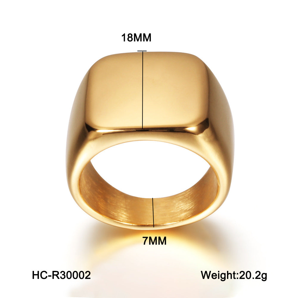 Titanium Steel Non-fading Ring, Stainless Steel Gold-plated, Fashionable and Versatile Ring