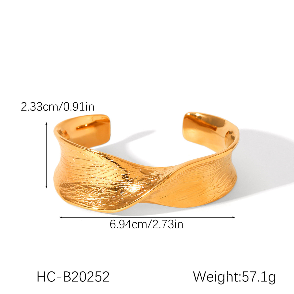 Wide-faced Bracelet, Stainless Steel Open Bracelet, Niche Design, Textured Titanium Steel Cast Bracelet