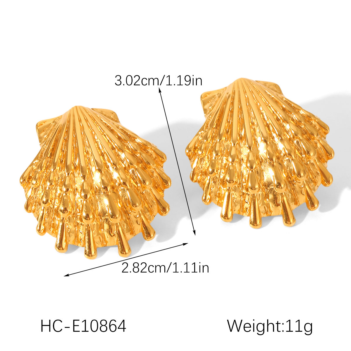18K Gold Stainless Steel Shell Earrings, Luxurious and High-end, with Pearl Earrings and Titanium Earrings, Versatile and Easy To Match