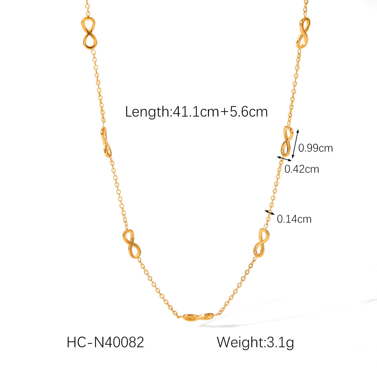 Titanium Steel Necklace 18K Gold-plated Stainless Steel Digital Necklace Does Not Fade Clavicle Chain Necklace