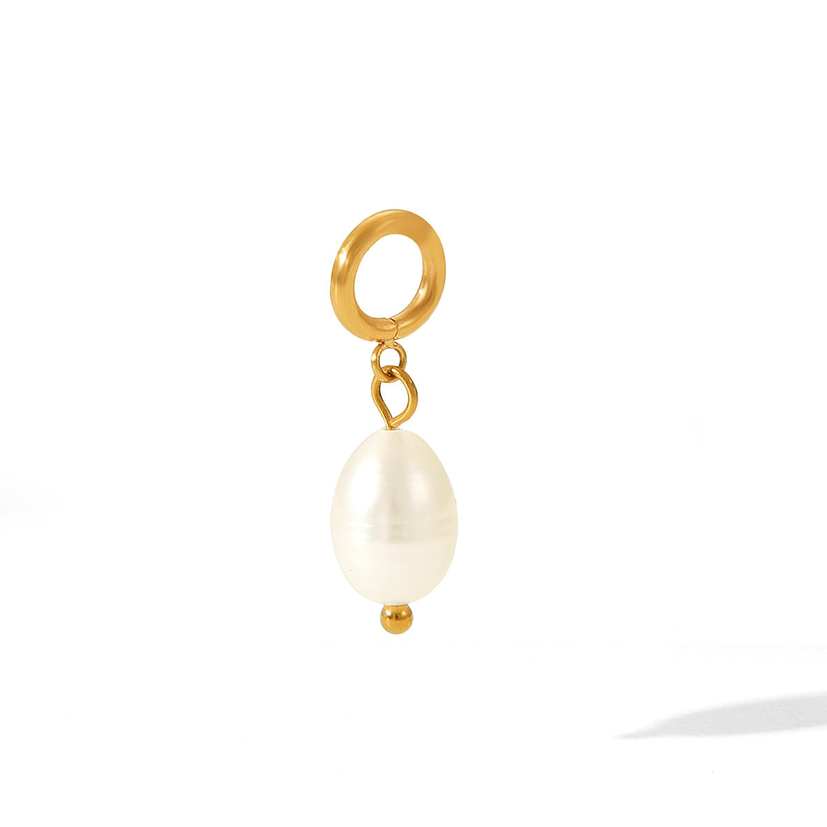 Light Luxury and High-end Freshwater Pearl Stainless Steel Gold-plated Pendant DIY Earrings Necklace Jewelry Accessories