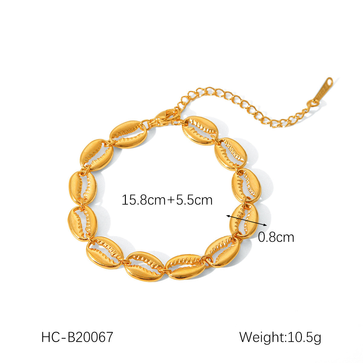 18K gold-plated stainless steel bracelet for women, INS style, fashionable round bead chain, handmade jewelry
