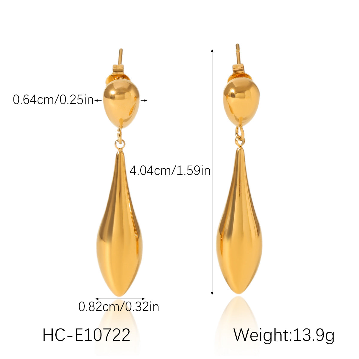 Fashionable and Personalized 18K Gold-plated Earrings, Stainless Steel Water Drop Earrings, Women's Ins-inspired High-end Earrings and Ear Jewelry