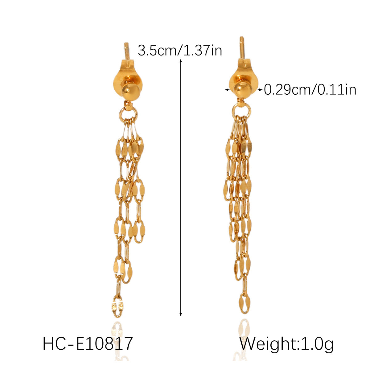 Stainless Steel Lip Chain Tassel Earrings, Luxurious and High-end Ear Jewelry, Made of Titanium Steel, Non-fading Earrings