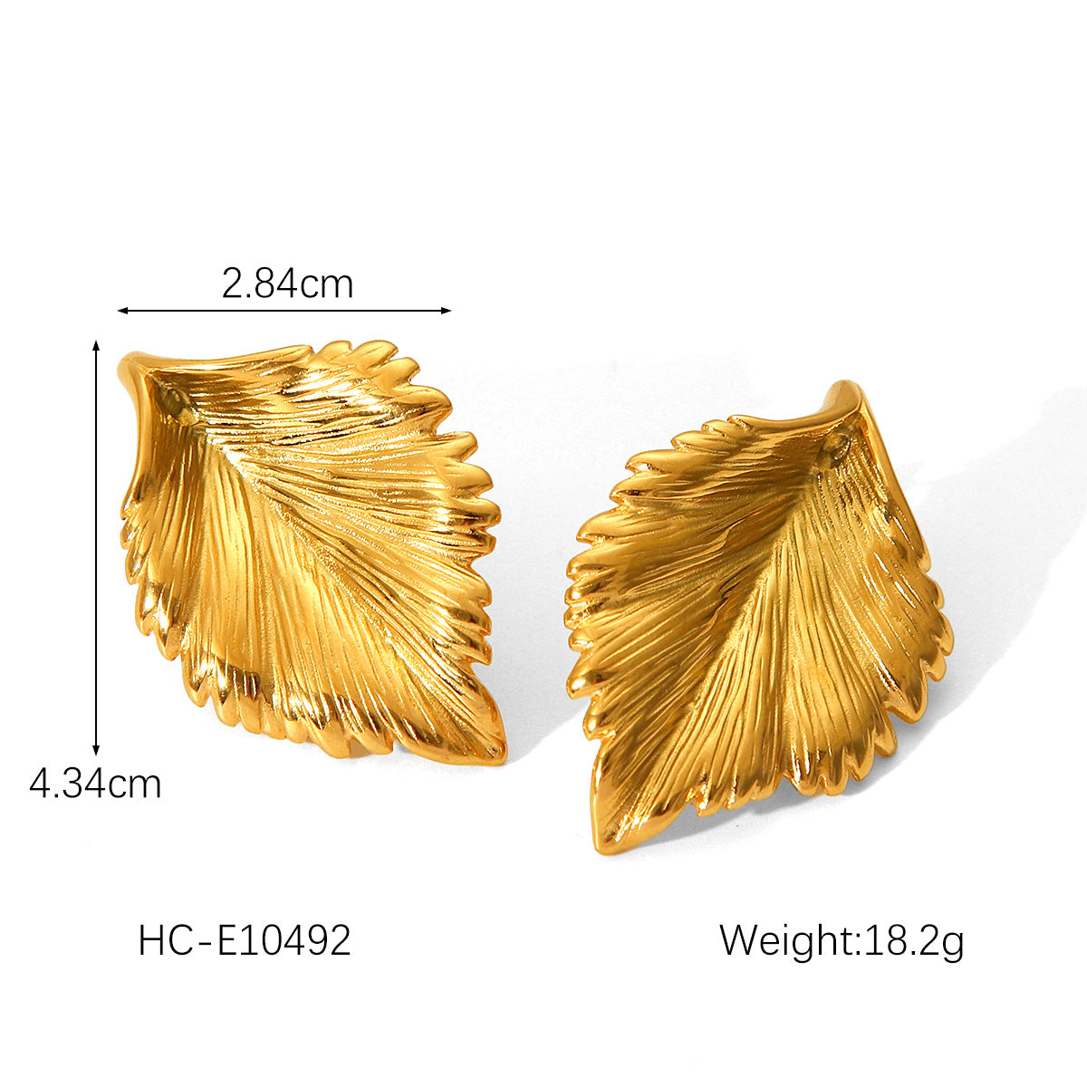 INS-style Popular Pleated Texture Geometric Titanium Steel Earrings, Non-fading, High-end Stainless Steel Earrings for Women