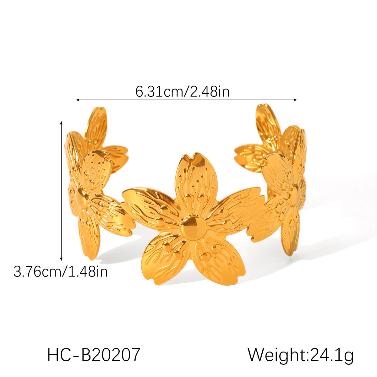 INS-style Stainless Steel Bracelet, 18K Gold-plated Open Bracelet, Non-fading Titanium Steel Bracelet for Women, High-end Hand Jewelry