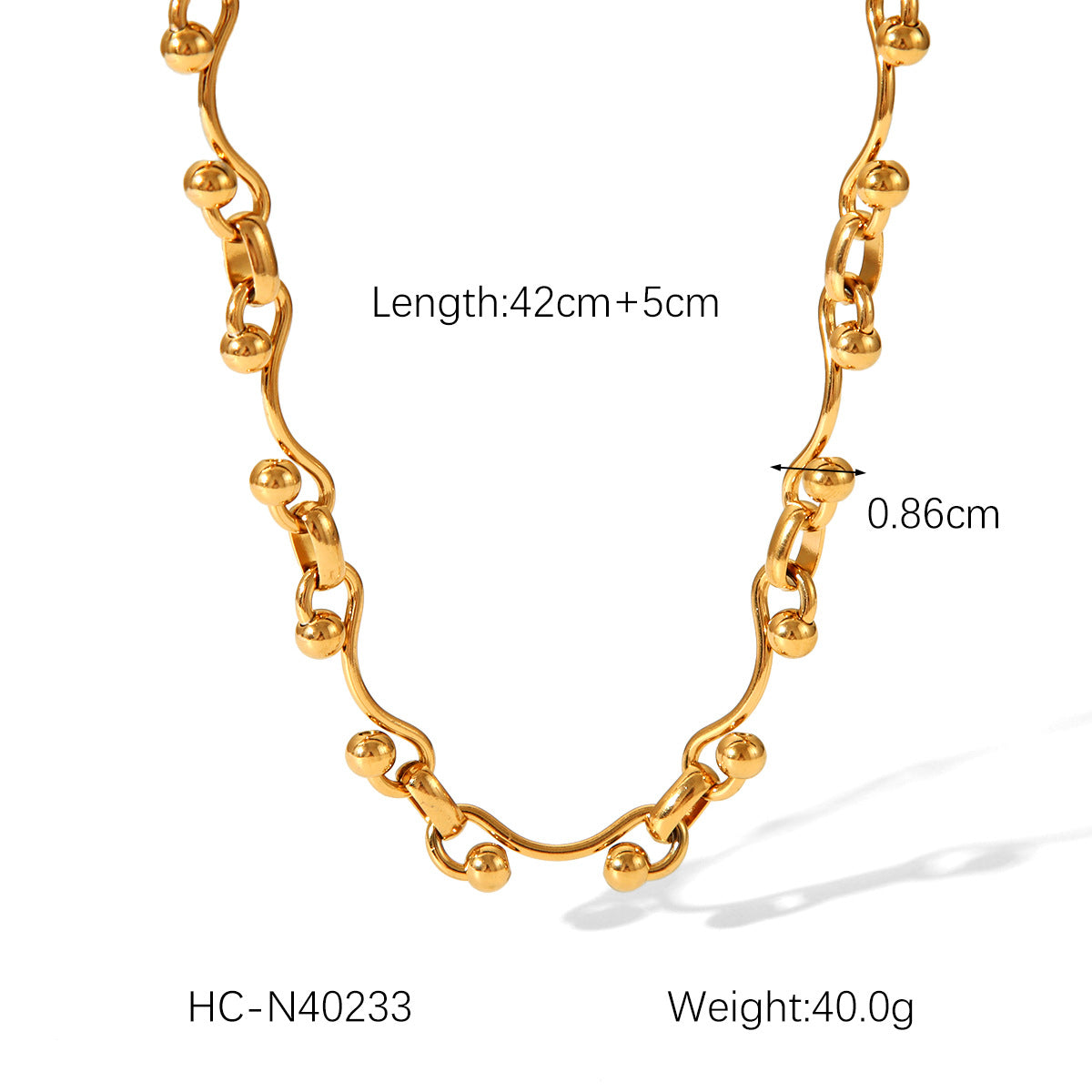 INS-style Fashionable 18K Gold-plated Stainless Steel Necklace with Cuban Chain As An Accessory