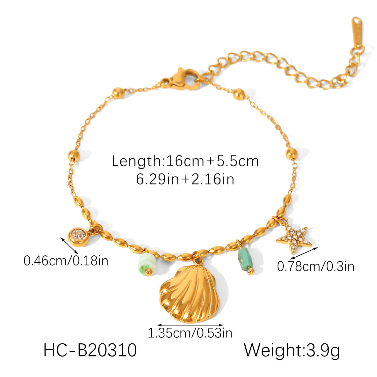 INS Ocean Breeze Stainless Steel Shell Inlaid Diamond Star Milky Way Stone Pendant Necklace Titanium Steel Bracelet for Women