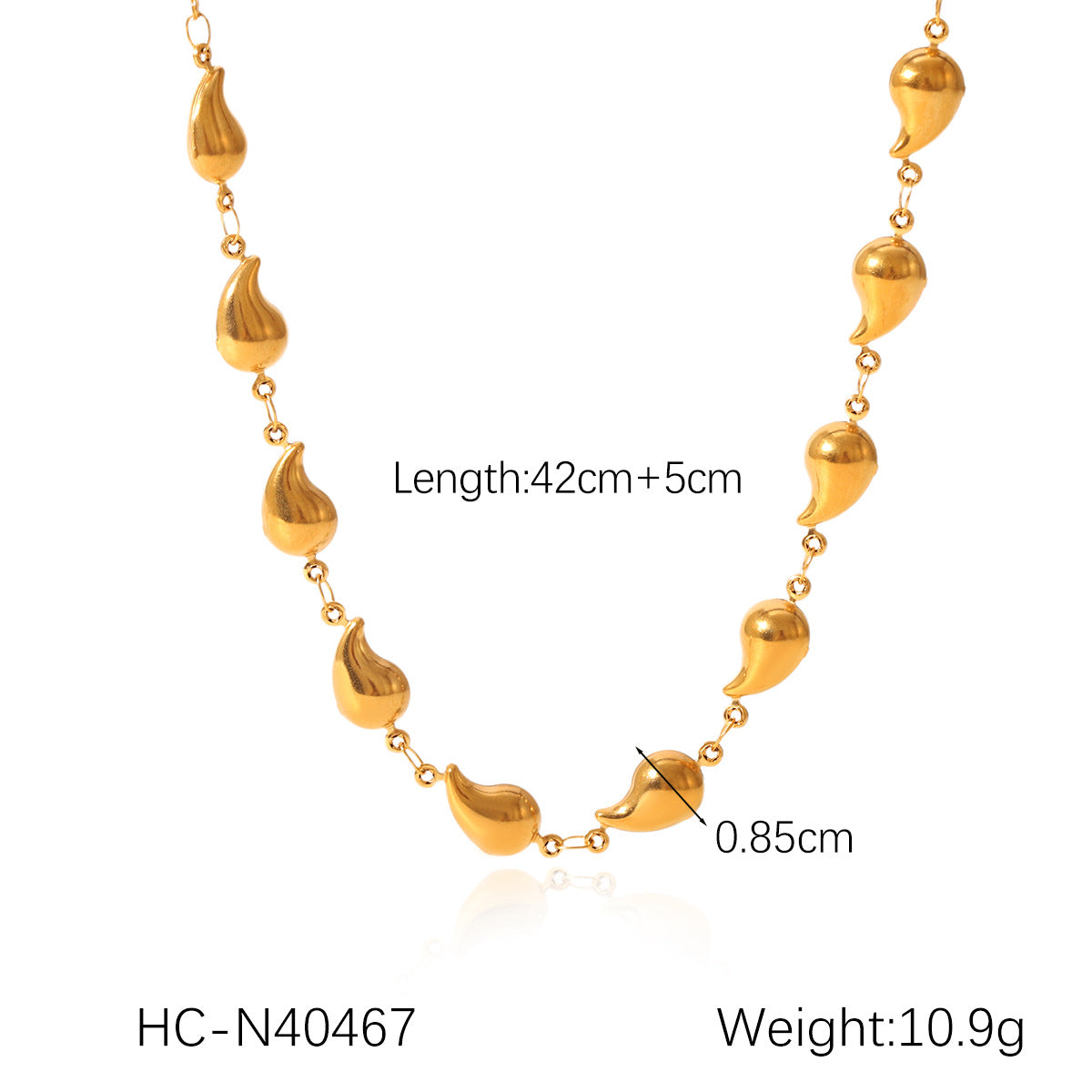 Handmade Stainless Steel Necklace with A Non-fading Five-pointed Star Pendant, Gold Bean-shaped Clavicle Chain, and Titanium Steel Necklace