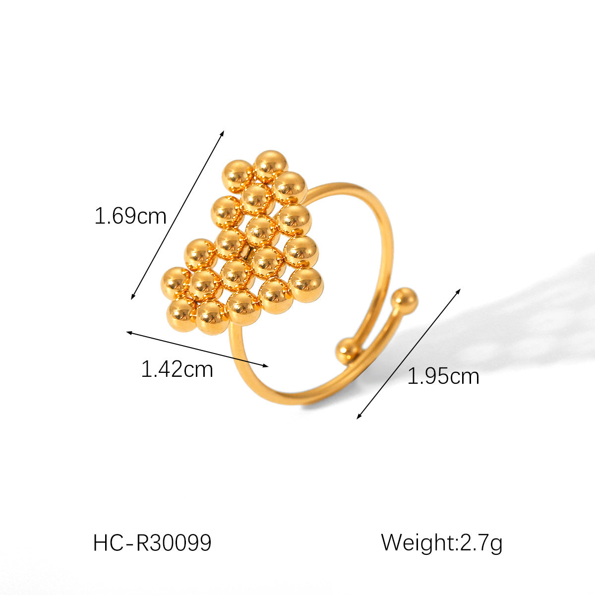 Shell Love Stainless Steel Ring Female High-level Sense Pearl Opening Ring Titanium Steel Does Not Fade Ring