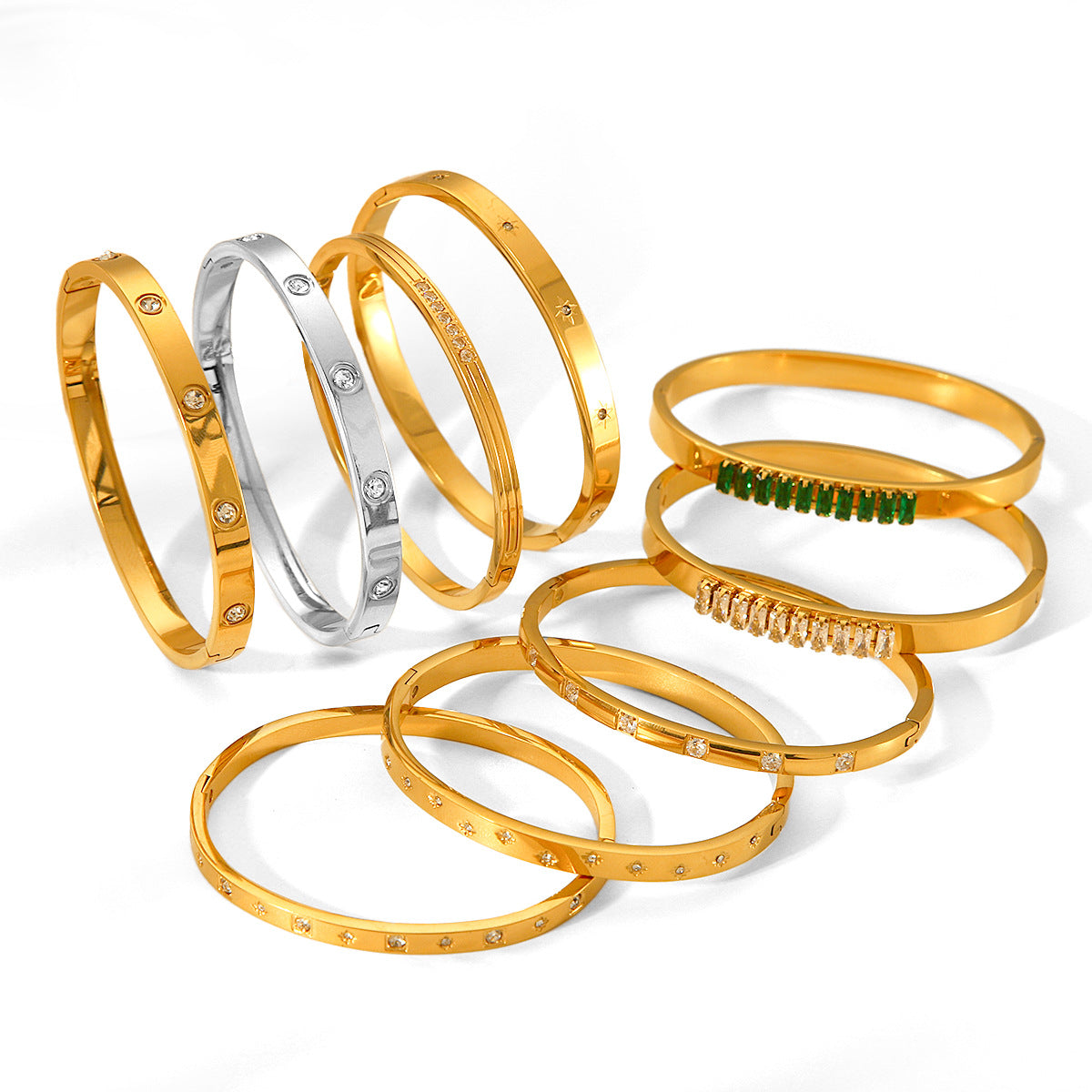 New Stainless Steel Buckle Bracelet for Women, Fashionable and Versatile, Made of Titanium Steel with A High-end Feel, Non-fading, Diamond-encrusted, Ins-inspired