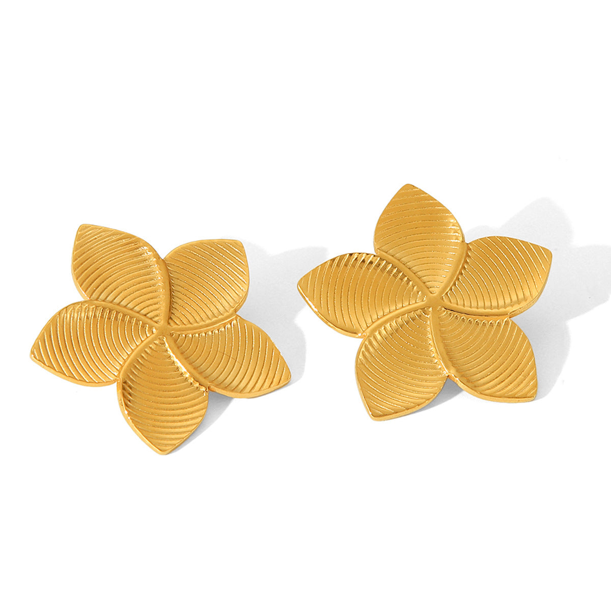 18k Gold Stainless Steel Rotating Blade Earrings for Women, Fashionable, Simple, and High-end Titanium Steel Earrings