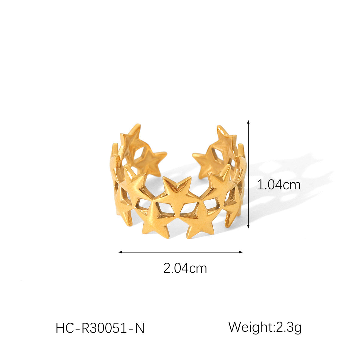 Wind Explosion Titanium Steel Non-fading Ring 18K Gold Stainless Steel Open Ring Women's Fashionable and Versatile Ring