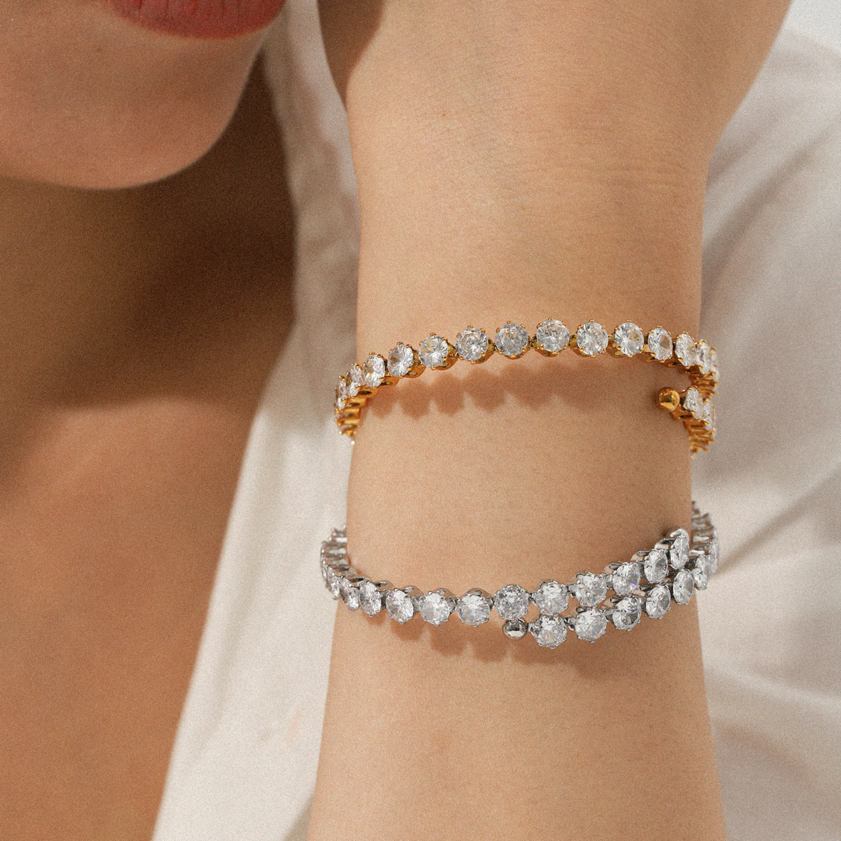 High-end Stainless Steel Zircon Bracelet for Women, Fashionable and Exquisite Titanium Steel Bracelet, Light Luxury Jewelry