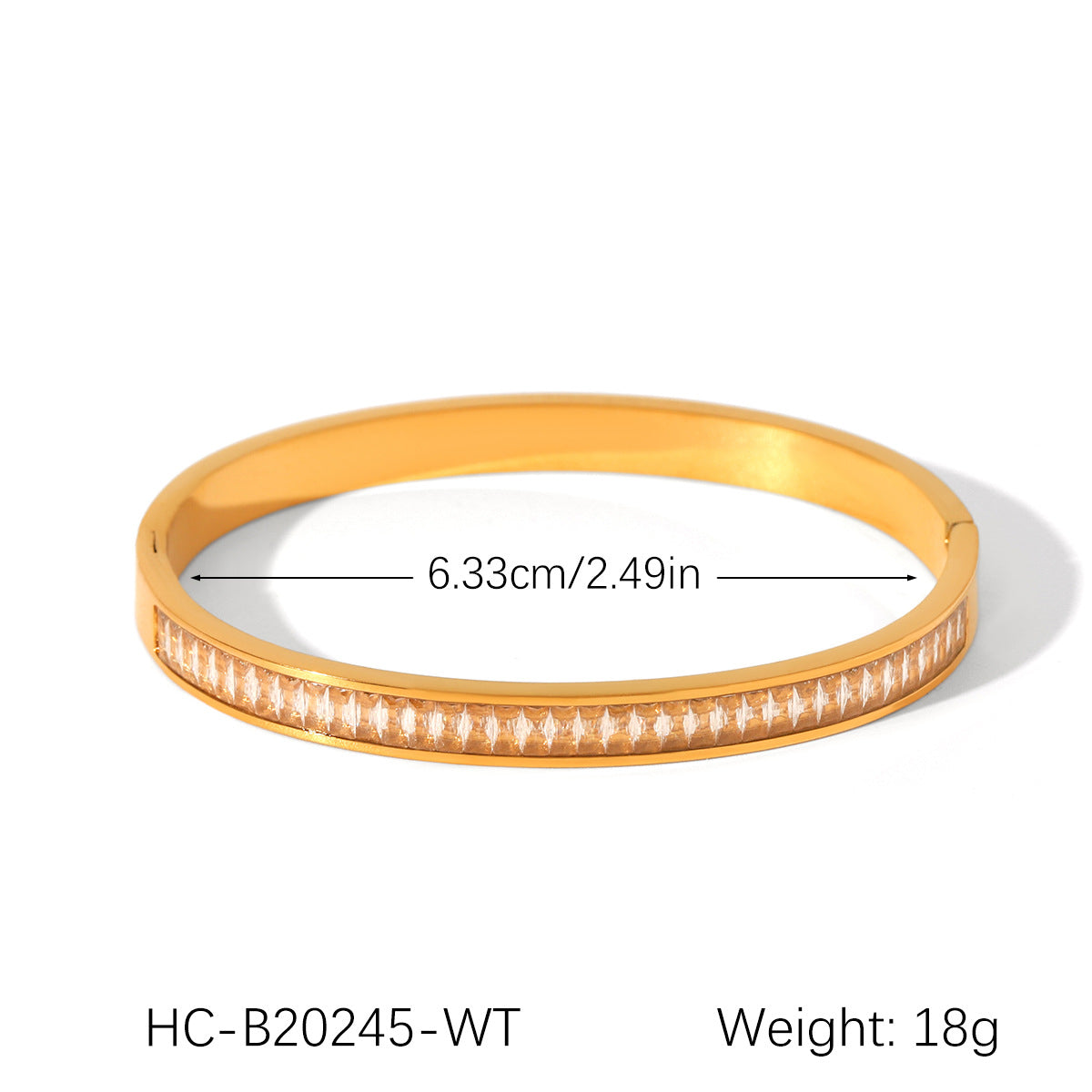 Ins-style 18K Gold Stainless Steel Bracelet Inlaid with Zircon, Made of Titanium Steel, Non-fading, High-end Hand Jewelry