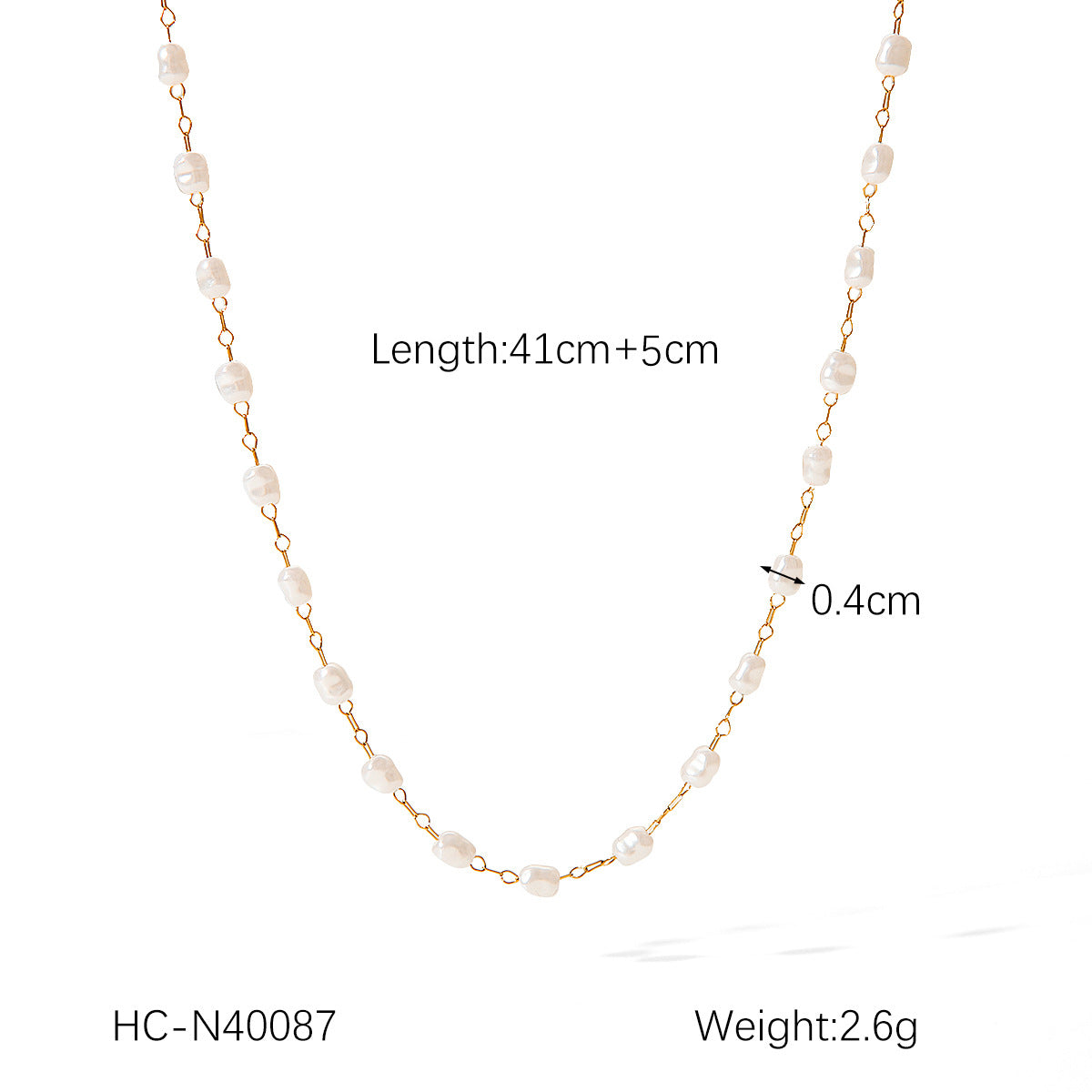 French retro palace style 18K gold-plated stainless steel pearl necklace for women, light luxury temperament, titanium steel, non-fading necklace