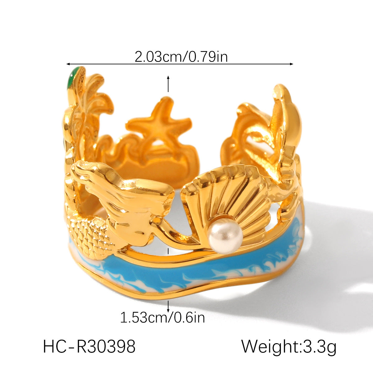 Stainless steel jewelry starfish shell opening bracelet women's high-end ocean style titanium steel bracelet