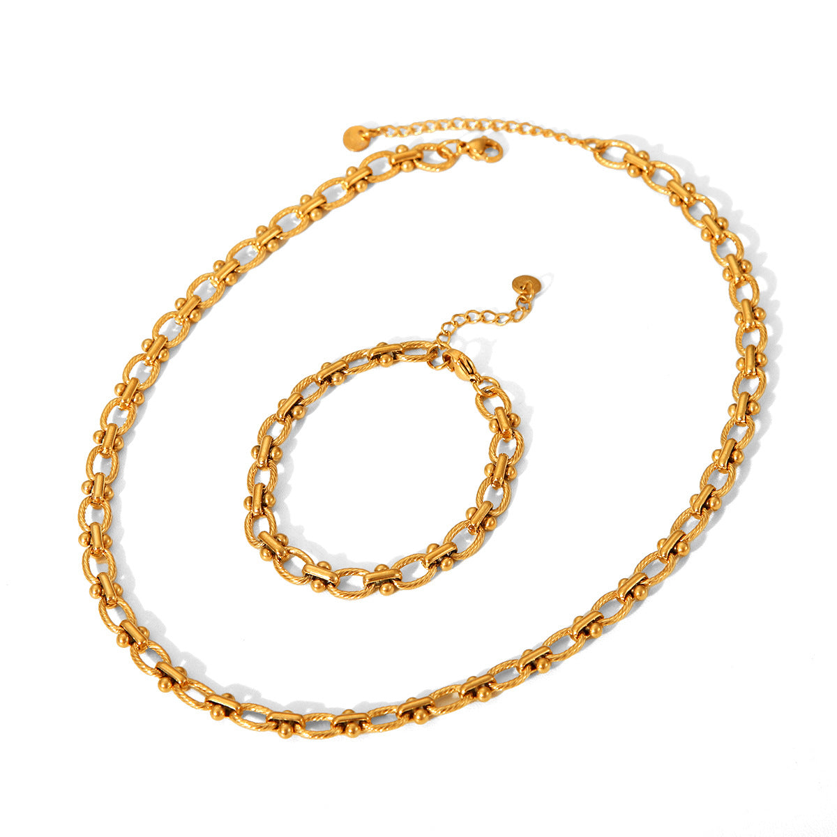 Fashion Handmade Texture Stainless Steel Necklace Female Personality Trend 18K Gold Titanium Steel Bracelet Does Not Fade