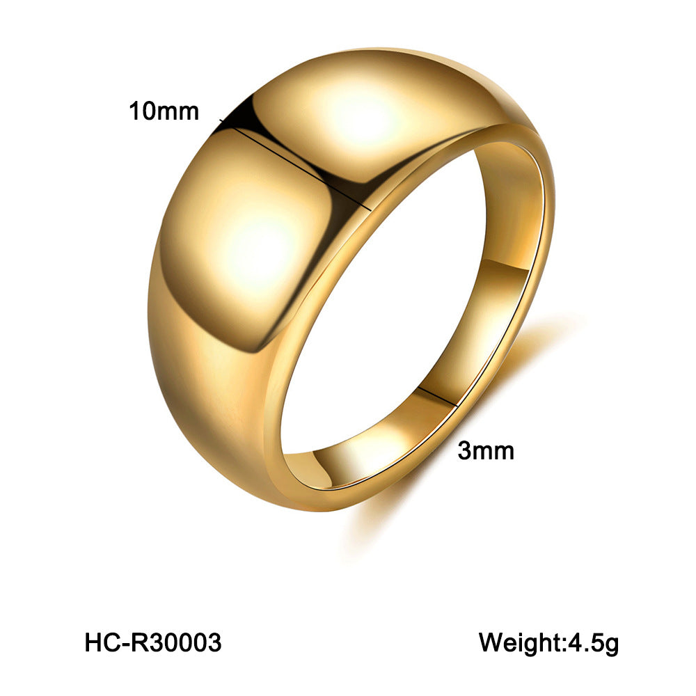 Titanium Steel Non-fading Ring, Stainless Steel Gold-plated, Fashionable and Versatile Ring