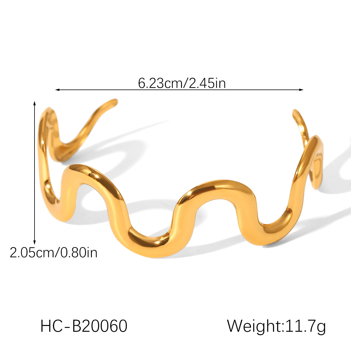 Women Smooth 18K Gold-plated Stainless Steel Bracelet with Buckle High-end Opening Bracelet Non-fading Titanium Steel Jewelry