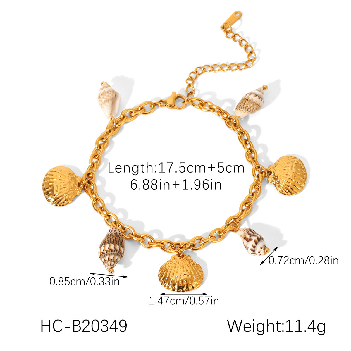 Seaside Vacation Style Jewelry, Stainless Steel Bracelet, Versatile and Light Luxury Titanium Steel Jewelry, Shell Bracelet