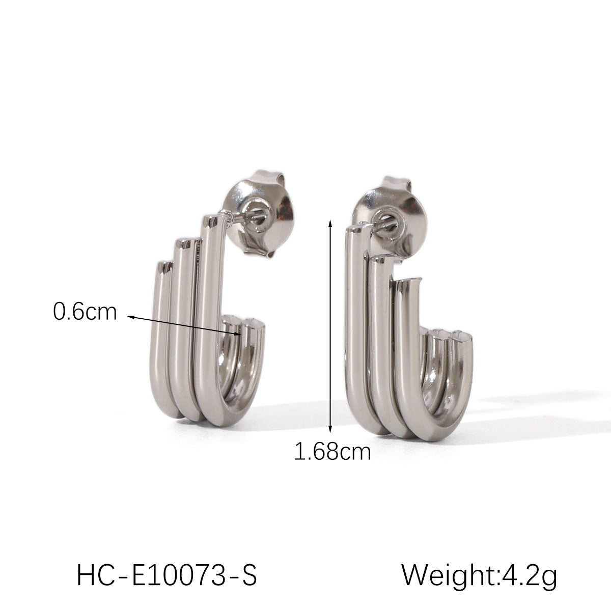 Multi-layer Linear Stainless Steel Earrings for Women, Personalized and Versatile, Titanium Steel Earrings, Non-fading Earrings