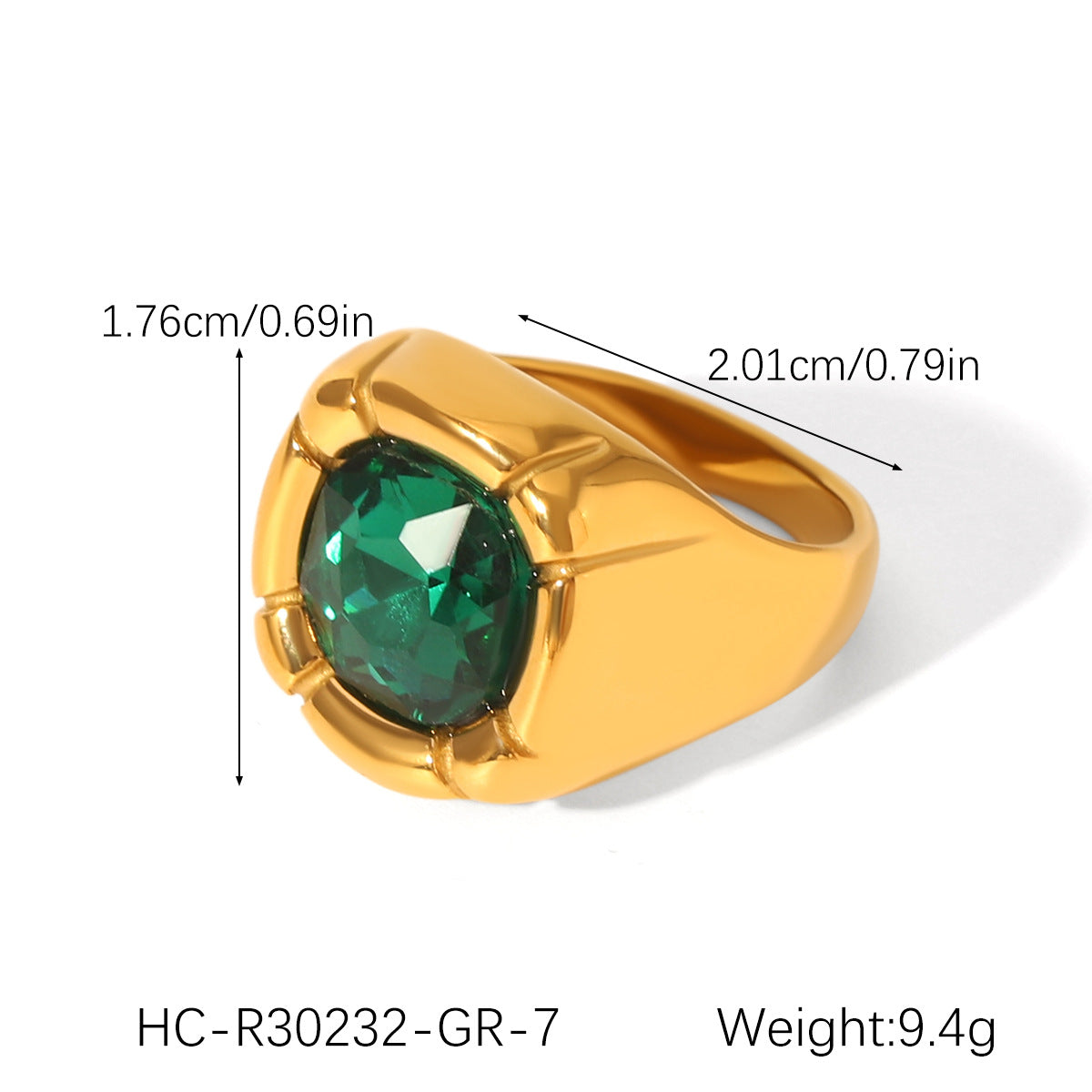 18K Gold Stainless Steel Inlaid Zircon Ring Female Non-fading Ring Ins Wind Titanium Steel Jewelry Casting Ring