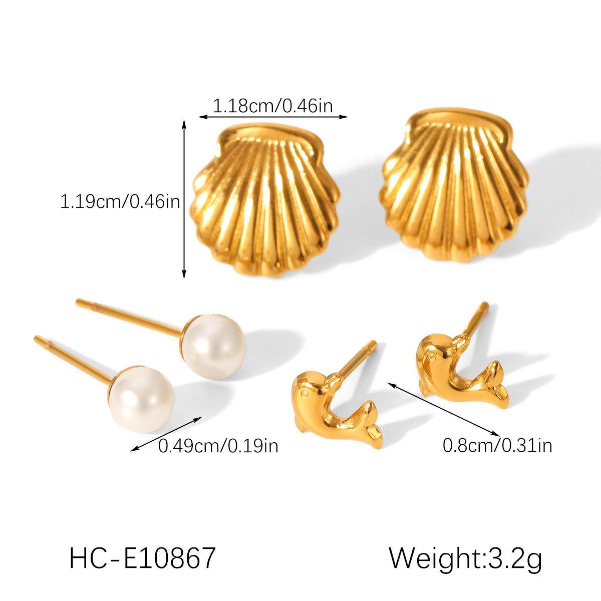 Stainless Steel Jewelry with Zircon Earrings Set, Versatile and High-end Earrings, Titanium Steel Earrings