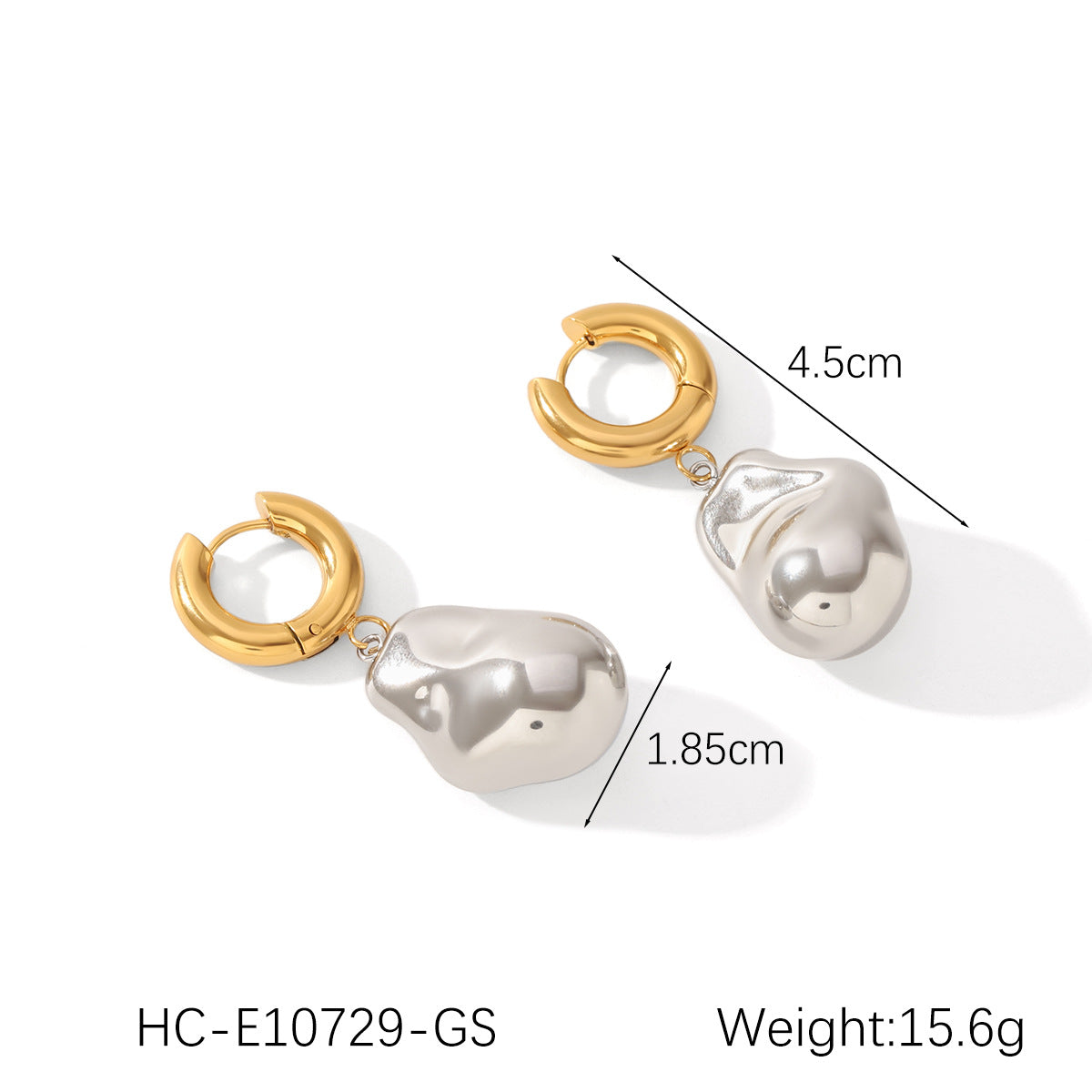 Stainless Steel Baroque Pendant Earrings Necklace Bracelet Jewelry Set Color-matching Stackable Titanium Steel Ring