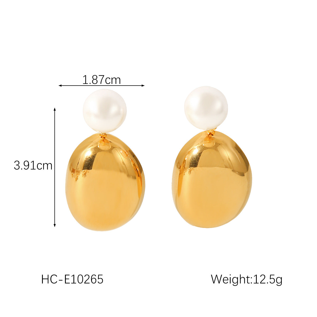French 18K Gold Stainless Steel Heart Bowknot Earrings Design Sense Pearl Earrings Female Titanium Steel Earrings