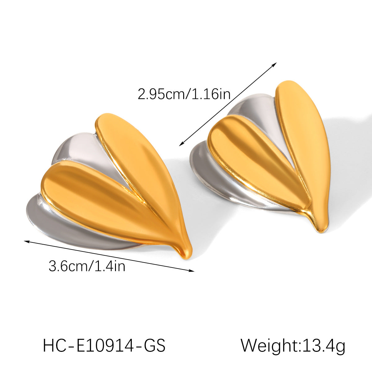 18K Gold Stainless Steel Earrings, Flower-shaped Ear Jewelry, Exuding A Sense of Light Luxury and High-end Quality, Made of Titanium Steel, Ensuring No Fading, and Featuring Ear Studs