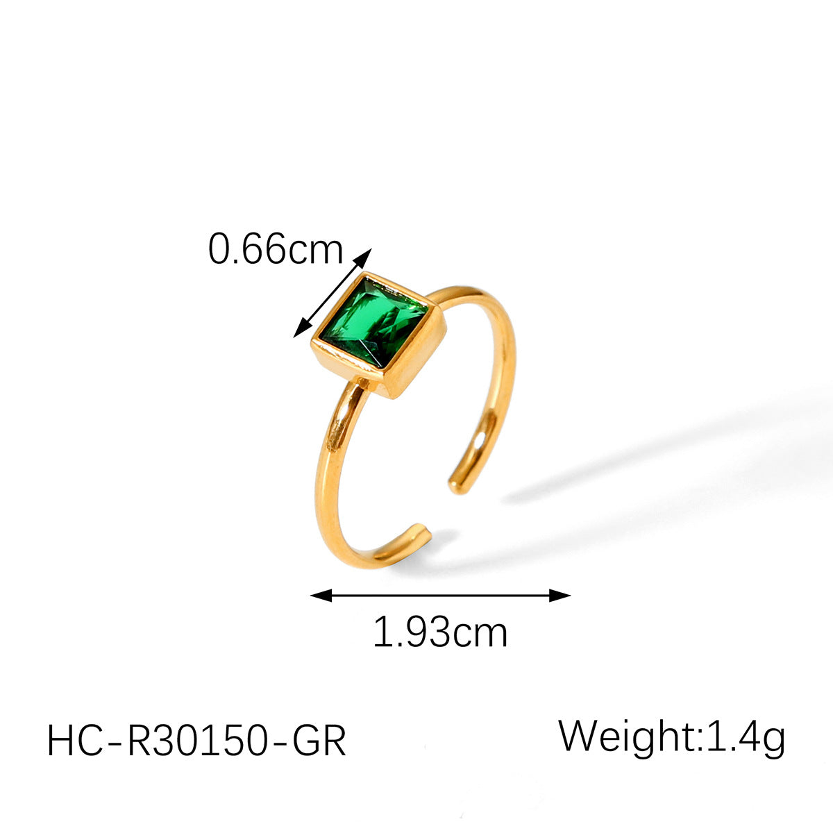 Titanium Steel Ring Female Niche Light Luxury High-grade Stainless Steel Plated 18k Gold Inlaid Square Zircon Ring Female