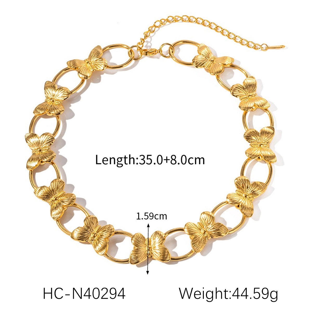 Stainless Steel Buckle Butterfly Pendant Necklace Female Temperament Butterfly Pearl Bracelet Butterfly Ring