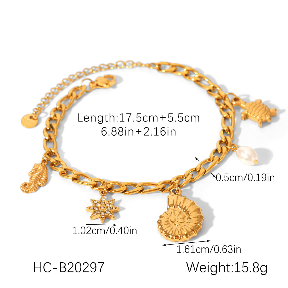 Seaside Vacation Style Jewelry, Stainless Steel Bracelet, Versatile and Light Luxury Titanium Steel Jewelry, Shell Bracelet