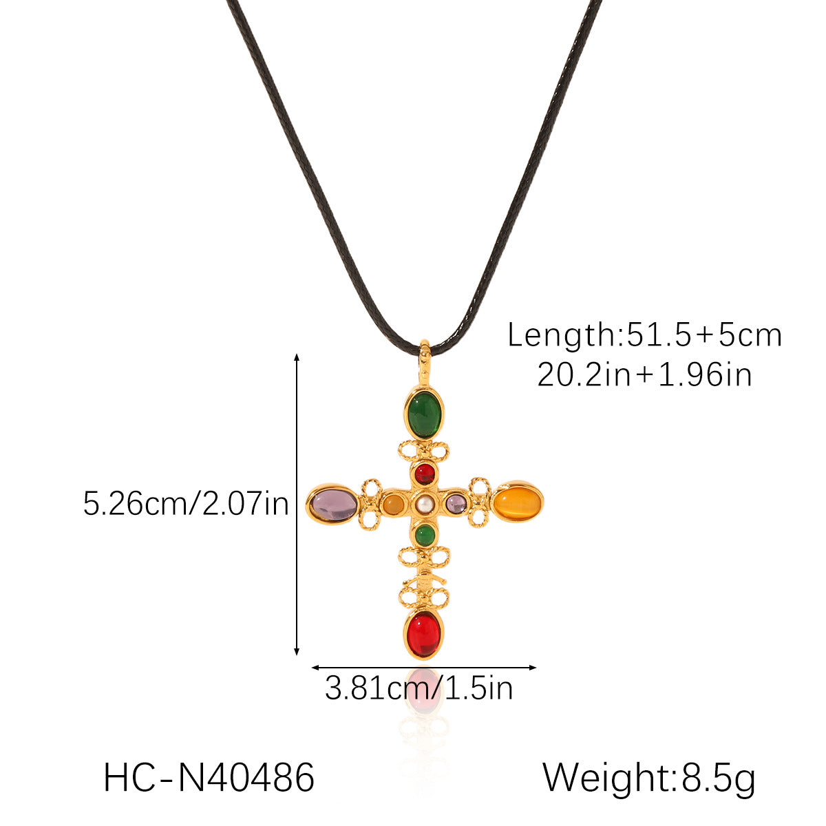 18K Gold Stainless Steel Box Chain Cross Diamond Pendant Necklace Does Not Fade, Elegant Titanium Steel Clavicle Chain
