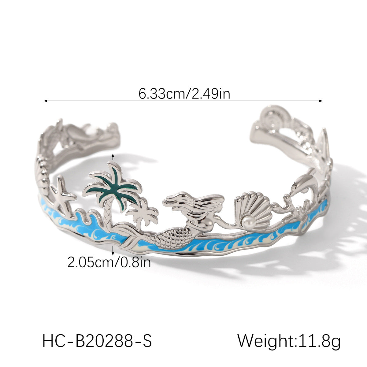 Stainless steel jewelry starfish shell opening bracelet women's high-end ocean style titanium steel bracelet